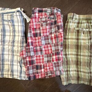 Plaid Cotton Men Shorts - Red, Green, Blue